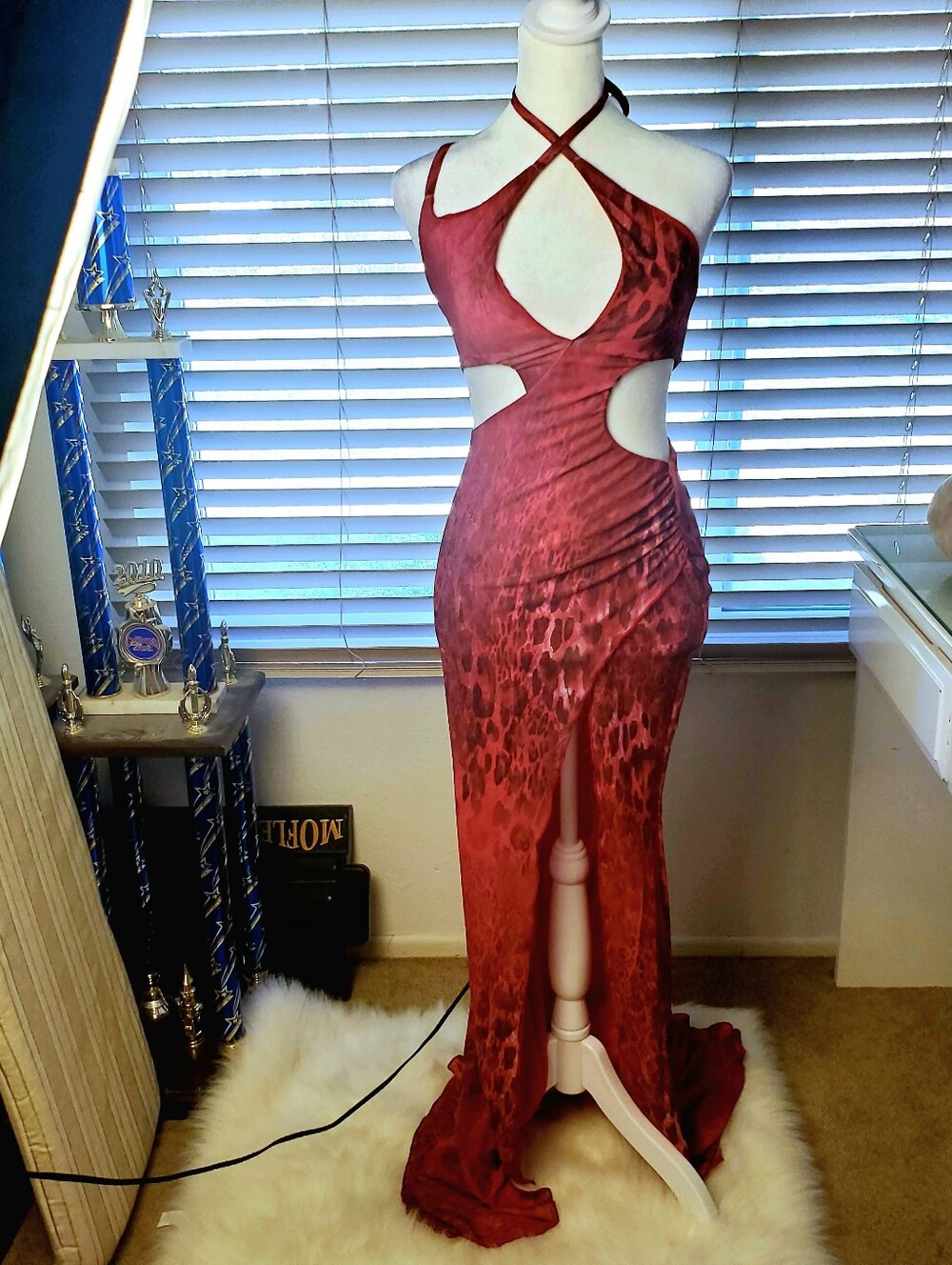 NWT Unholy x Dolls Kill Untamed Love Animal Print Halter Maxi Dress Size XXS